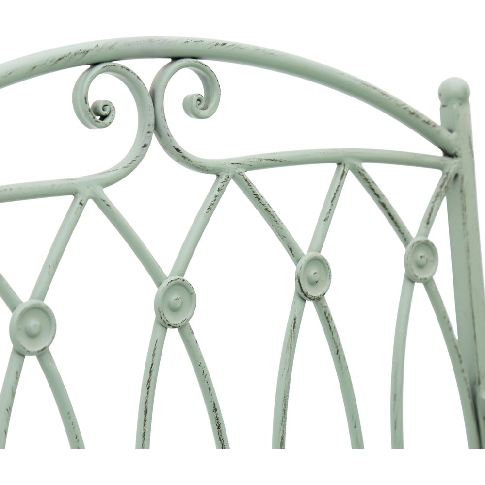 Charles Bentley 2 Seater Heritage Green Decorative Rustic Metal Garden Companion Seat Image 5