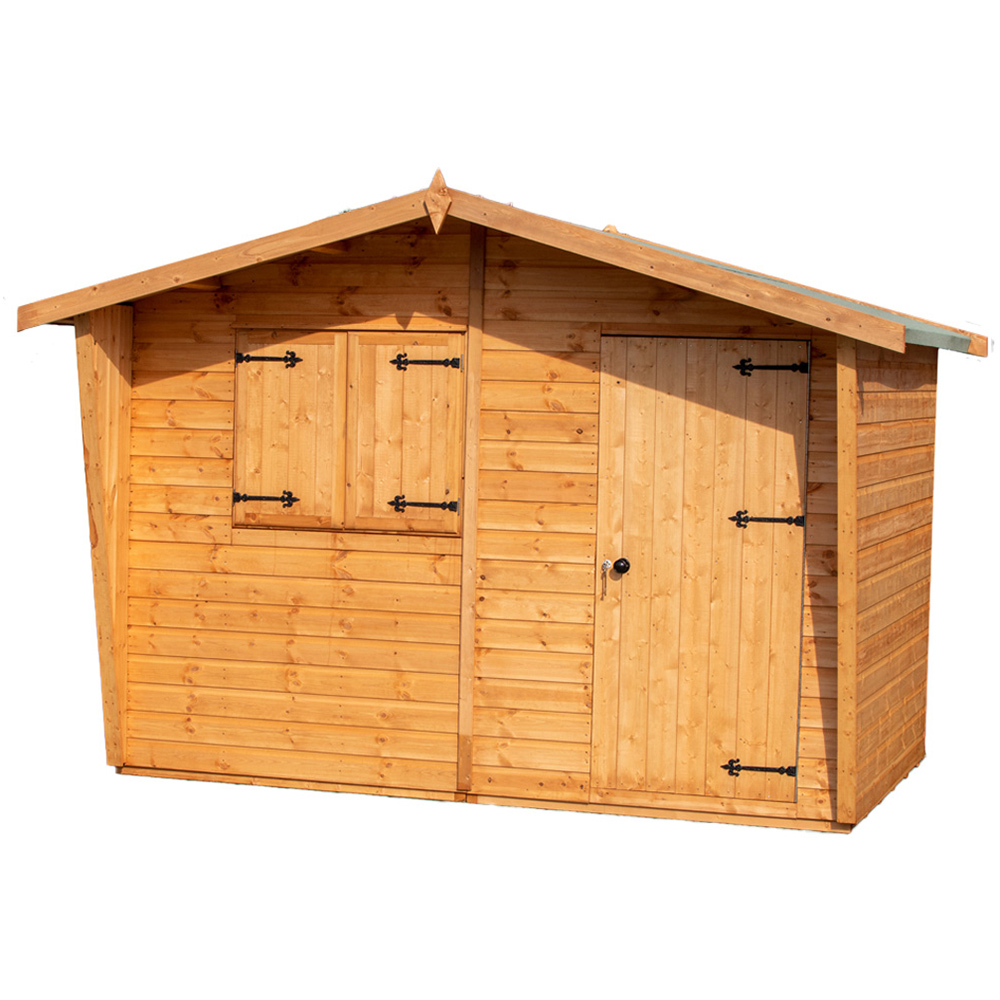 Shire 10 x 10ft Shiplap Style C Security Cabin Apex Garden Shed Image 1