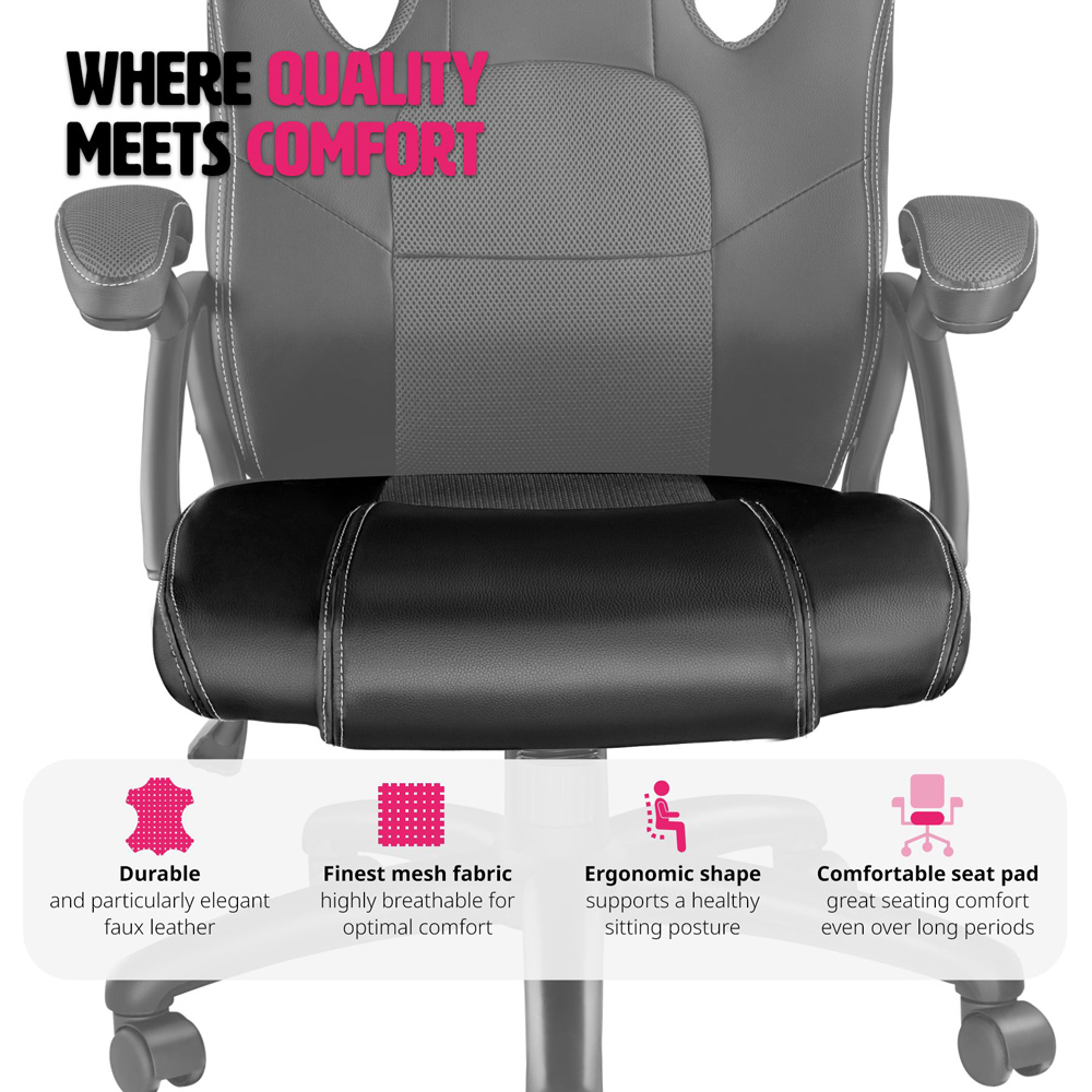 tectake Mike Black Gaming Chair Image 8