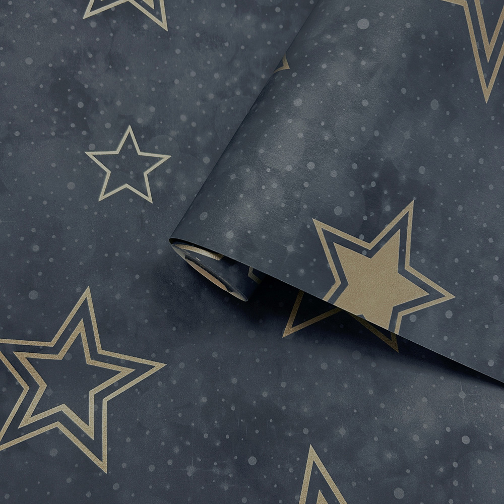 Holden Decor Stardust Midnight Blue and Gold Wallpaper Image 2