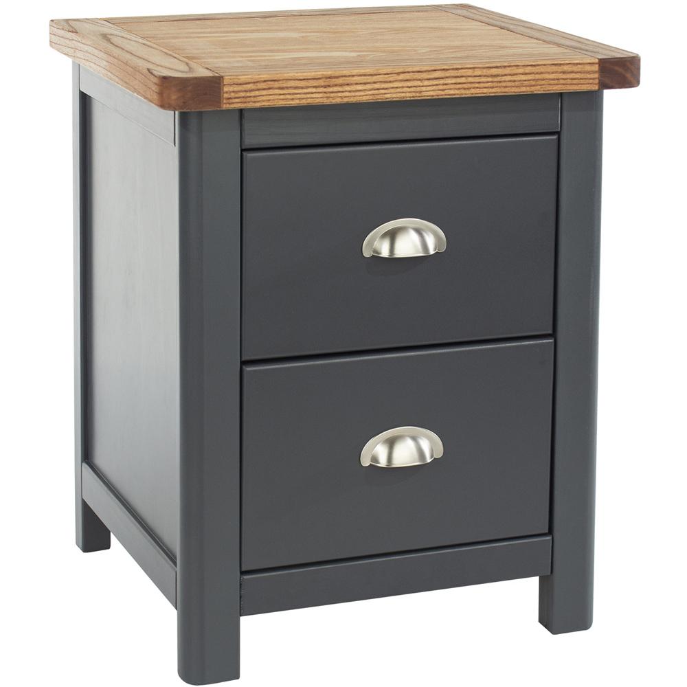 Core Products Dunkeld 2 Drawer Midnight Blue Bedside Table Image 2
