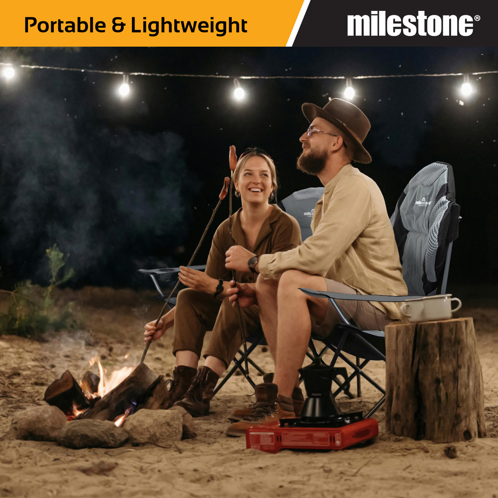 Milestone Camping Deluxe Folding Leisure Chair with Cup Holder Image 6