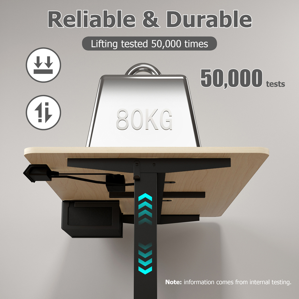 Easton Height Adjustable Electric Computer Desk Black Image 4