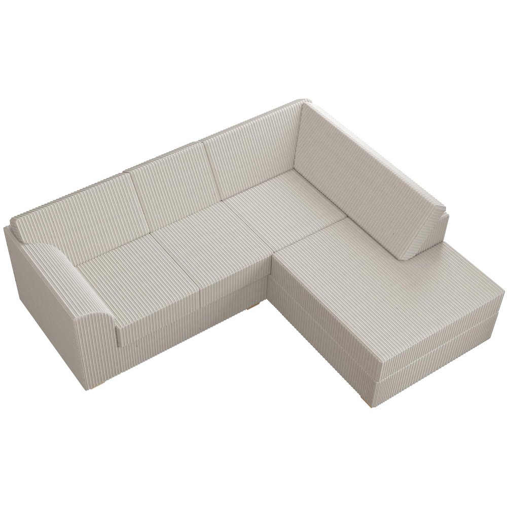 Modo 3 Seater Stone Jumbo Cord Right Hand Fixed Back L-Shape Corner Sofa Image 4