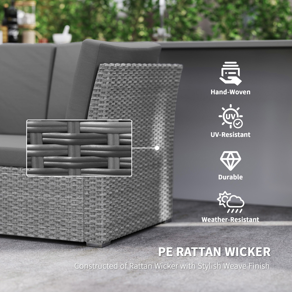 Outsunny 10 Seater Sofa Set Grey Image 7