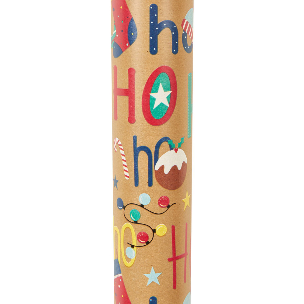 Kraft Slogan Gift Wrap 8m - Brown Image 8