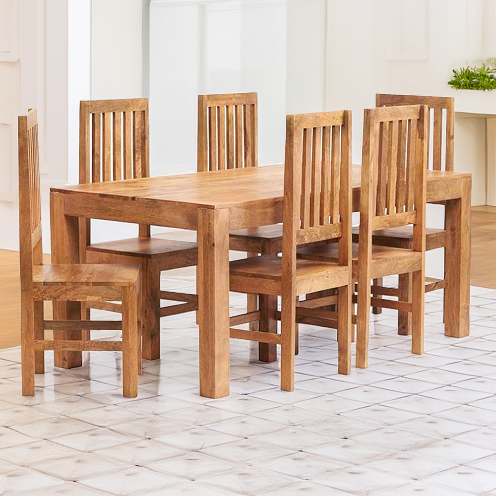 Brooklyn Napoli Toko 6 Seater Dining Set Light Mango Image 1