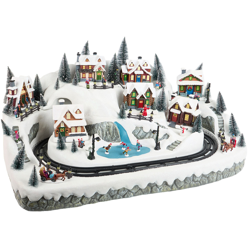 Christmas LED Village with Train Scene Image 8