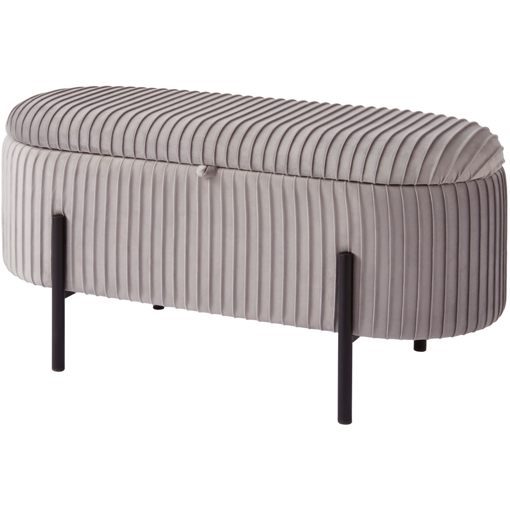 GFW Cairo Grey Small Storage Ottoman Image 3