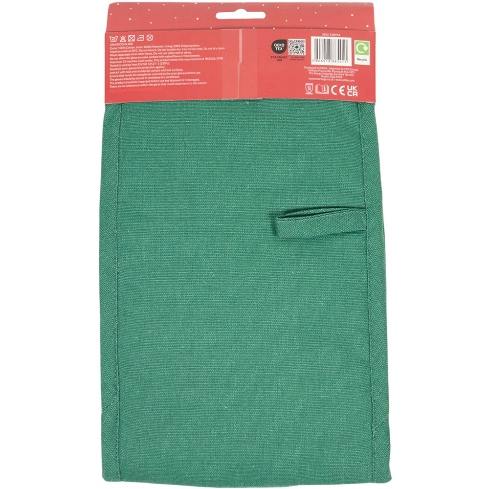 Christmas Tree Bow Double Oven Glove Green Image 2