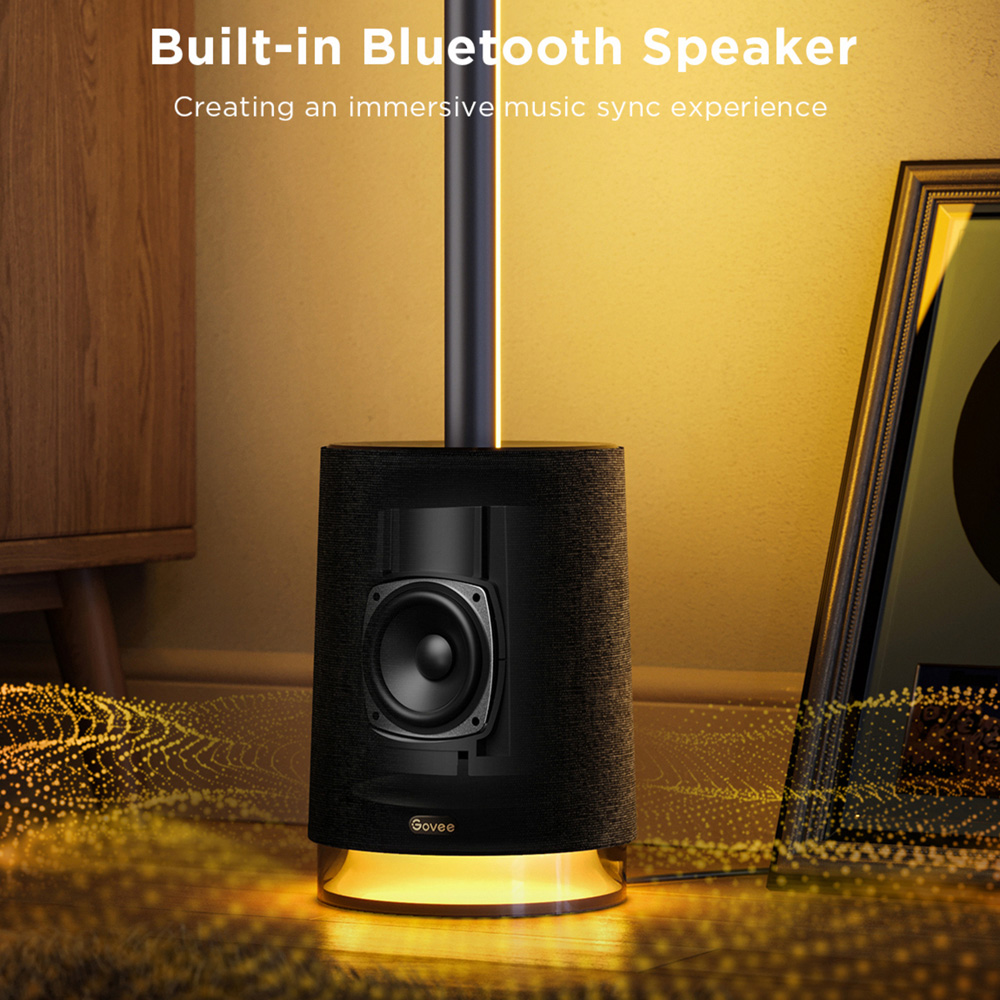 Govee Pro RGBICWW LED Smart Black Floor Lamp with Speaker Image 4