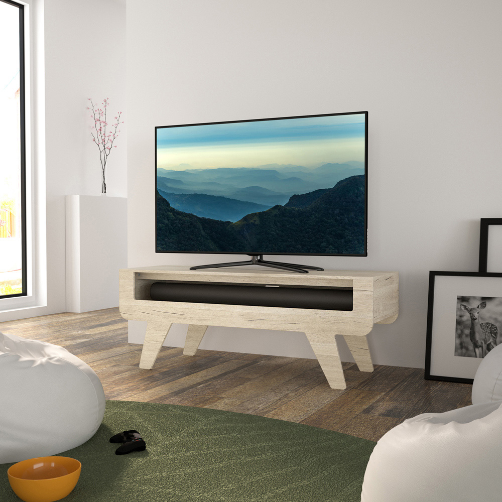 AVF Horton Whitewashed Oak Tapered Leg TV Unit Image 5