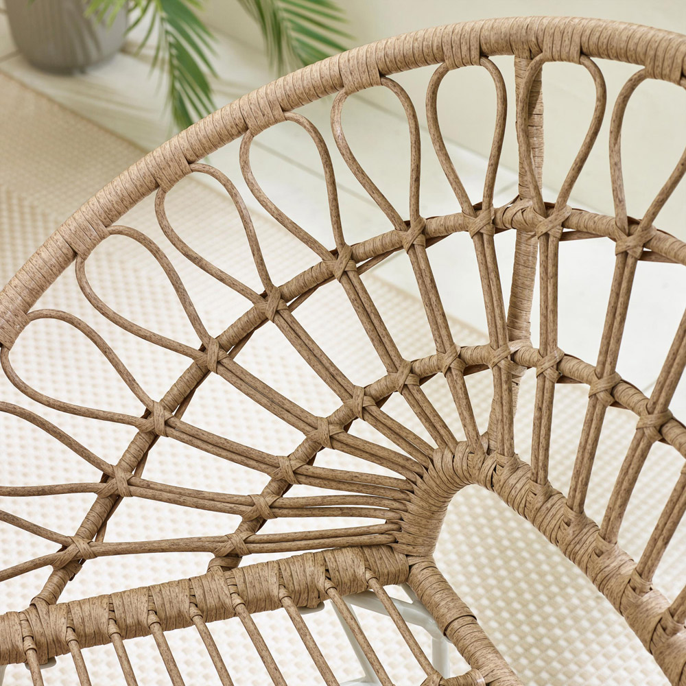 Furniturebox Patras 2 Seater Rattan Outdoor Bistro Set Light Brown Image 4