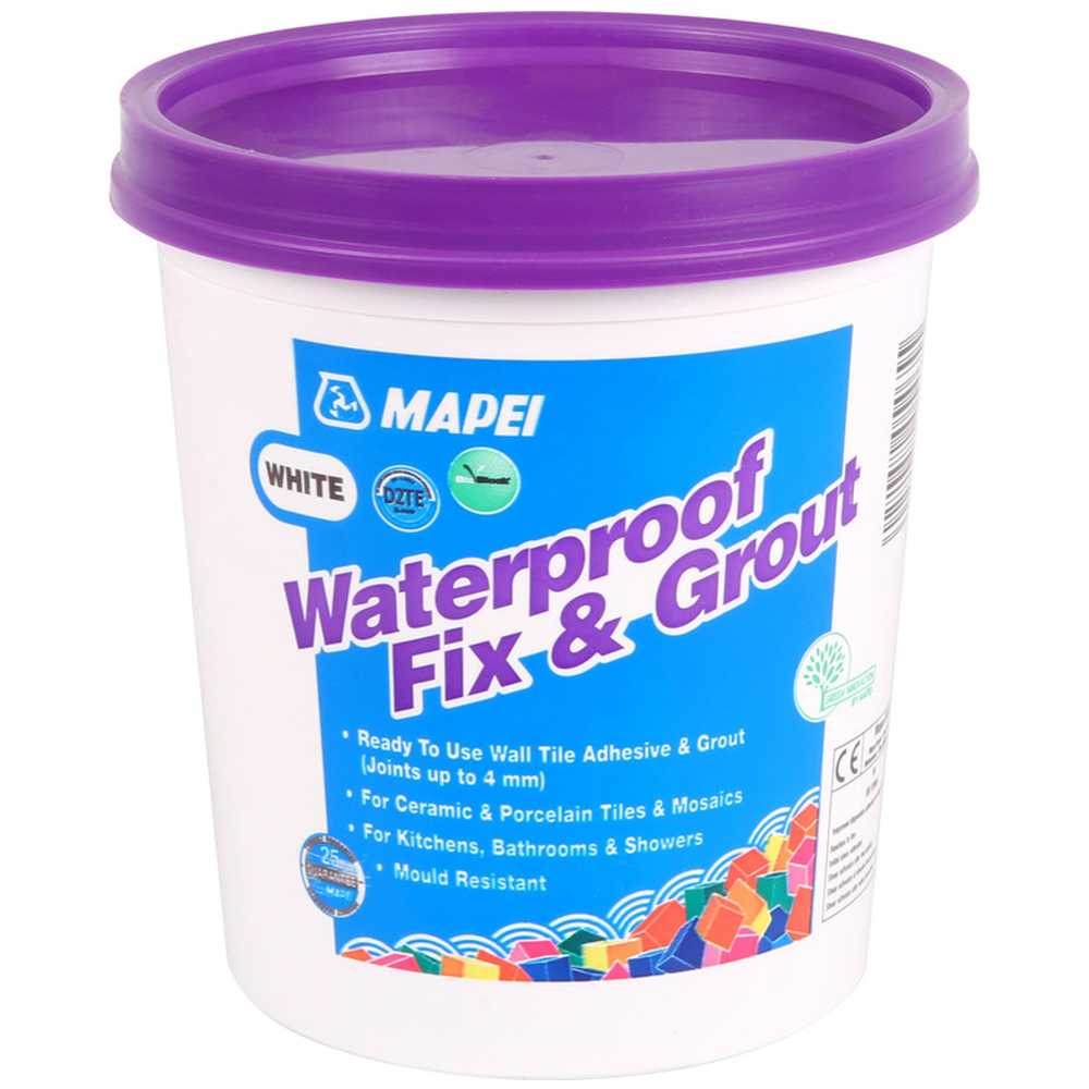 MAPEI White Waterproof Fix and Grout 1.5kg Image 1