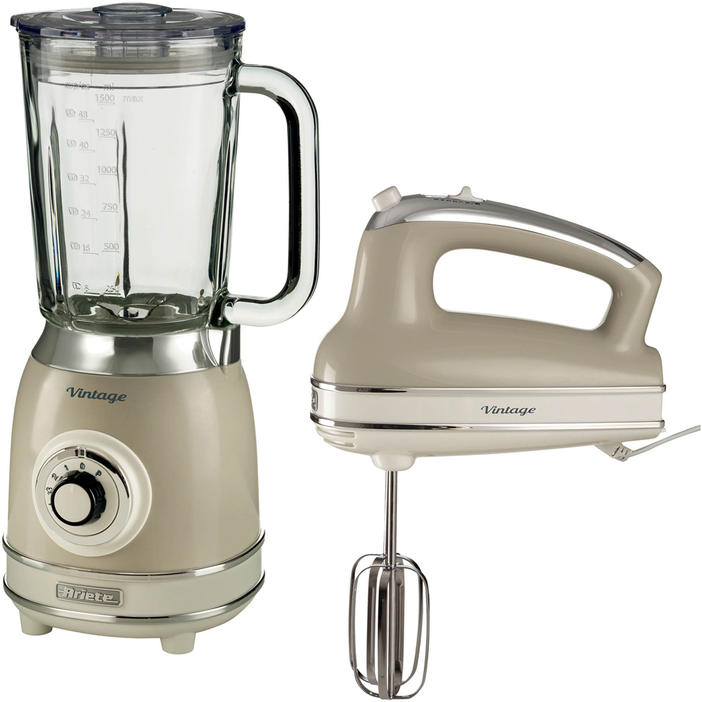Ariete ARPK55 Cream Vintage Hand Whisk and Jug Blender Image 1