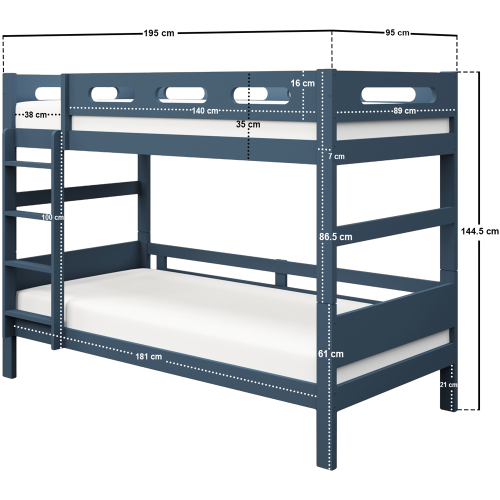 Flair Elijah Blue Detachable Wooden Bunk Bed Image 7