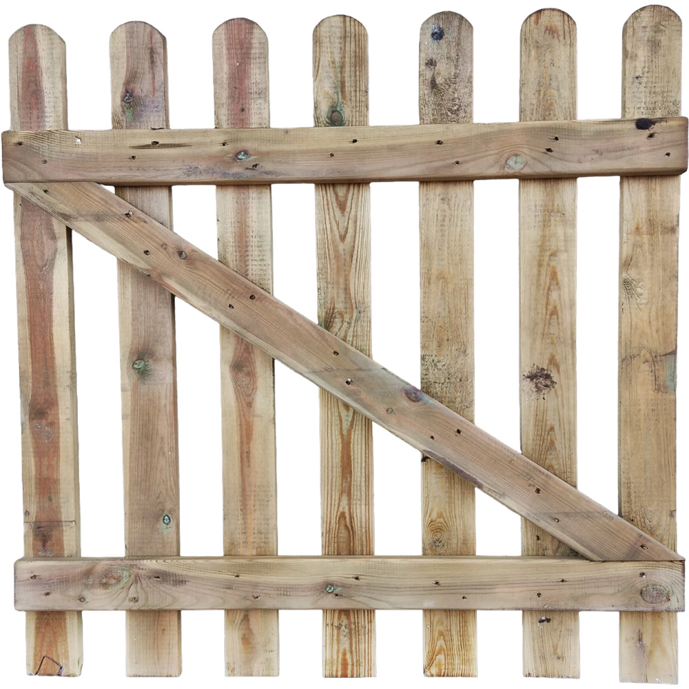 Inspirational Gifting Hand Built Treated Wood Picket Garden Fence Gate 90 x 90cm Image 3
