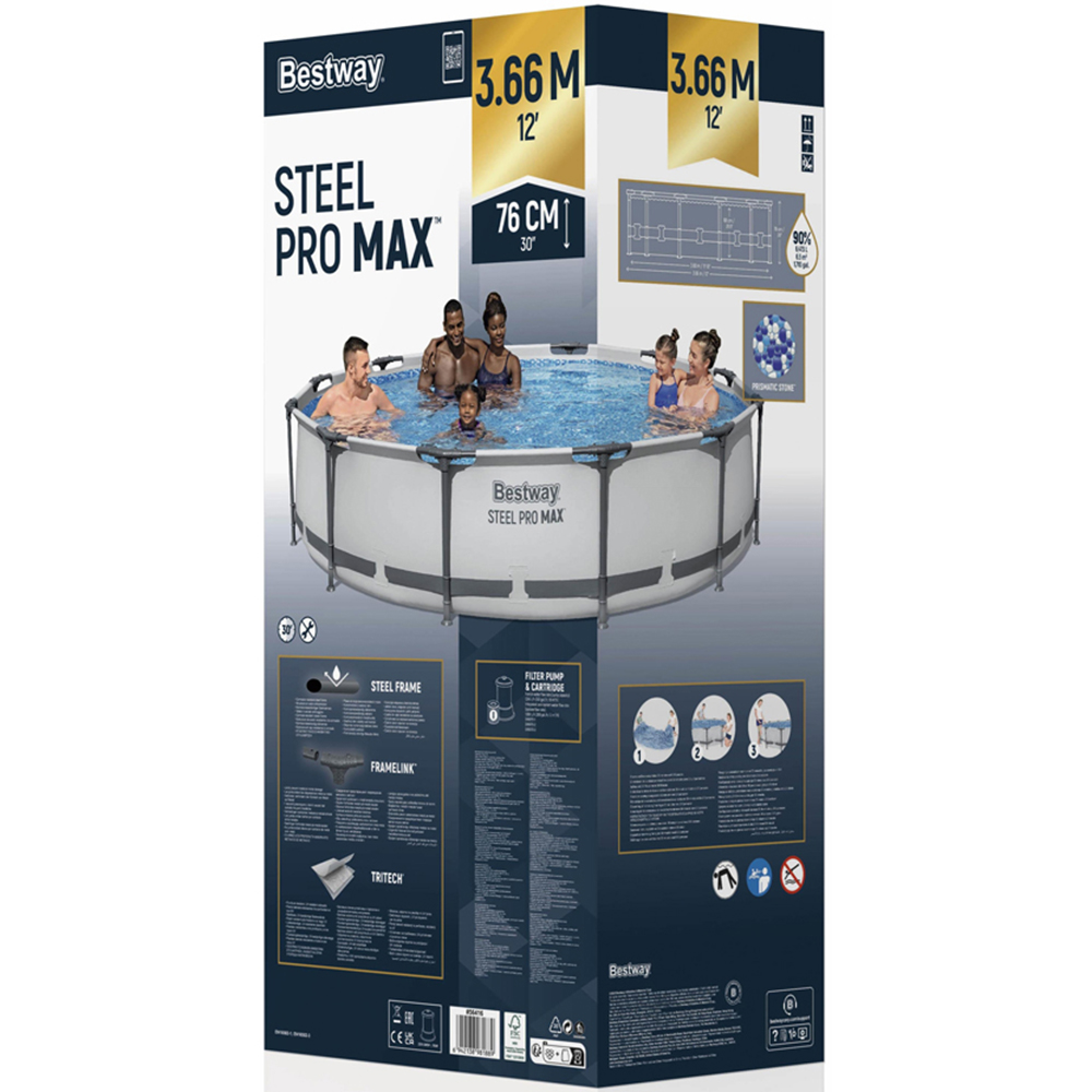 Bestway Steel Pro Max Frame Paddling Pool 12ft x 30 inch Image 3