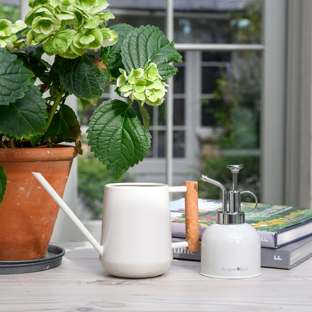 Burgon & Ball Stone Steel Indoor Watering Can with Beech Wood Handle 700ml Image 5