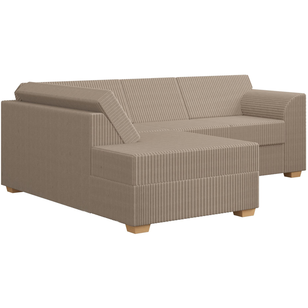 Modo 3 Seater Sable Jumbo Cord Left Hand Fixed Back L-Shape Corner Sofa Image 2