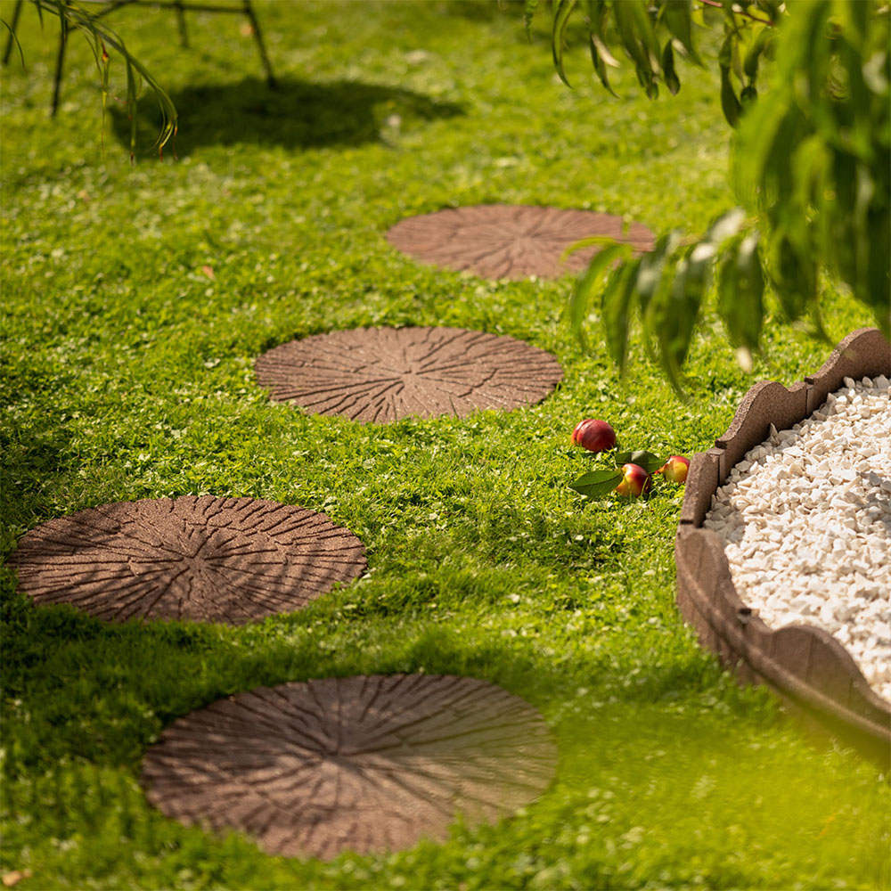 Nicoman Cracked Log Garden Stepping Stone 46cm 4 Pack Image 2