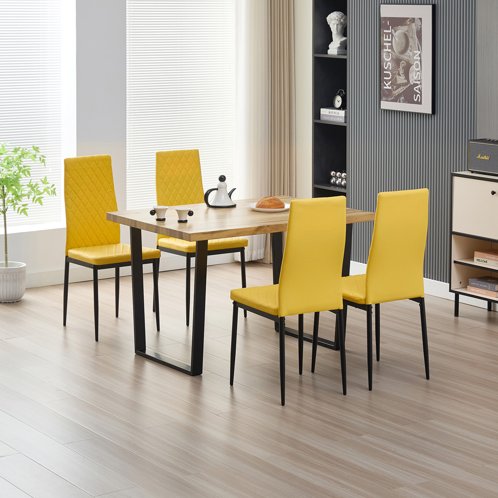 Indoor Living Colorado Emily 4 Seater Dining Set Mustard Image 9
