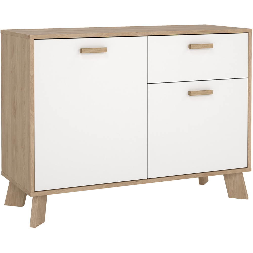 Furniture To Go 2 Door Single Drawer White and Brown Sideboard Image 2