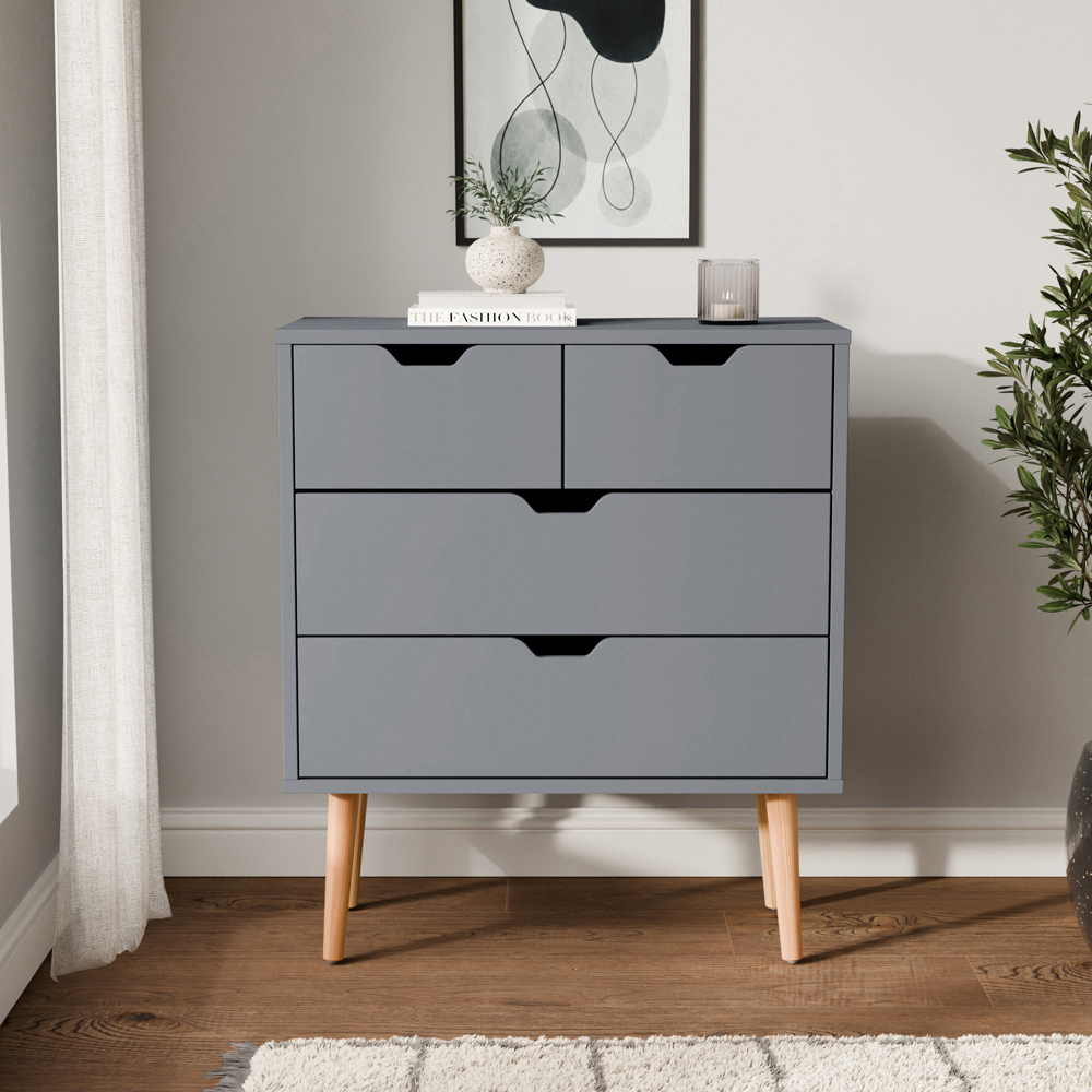 GFW Nyborg 4 Drawer Dark Grey Chest of Drawers Image 9