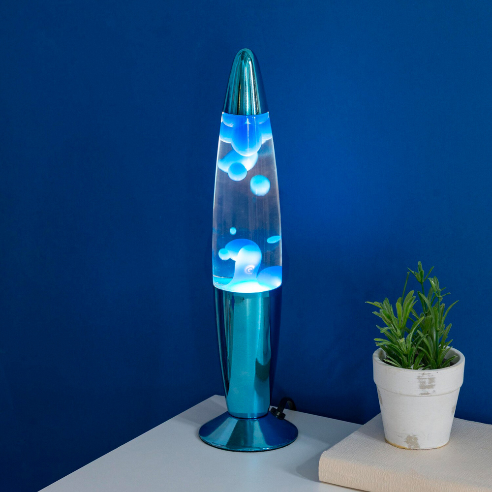 Chrome Lava Lamp Blue Image 2