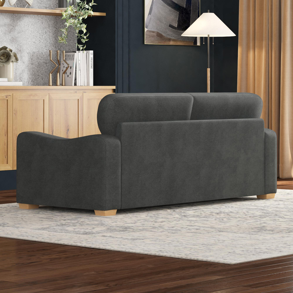 Theadford 3 Seater Steel Plush Velvet Fixed Back Sofa Image 6