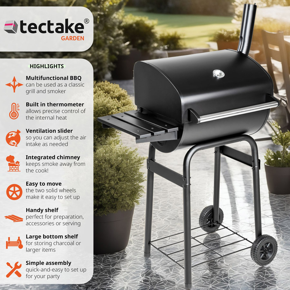 tectake Black Multi Function BBQ Image 5