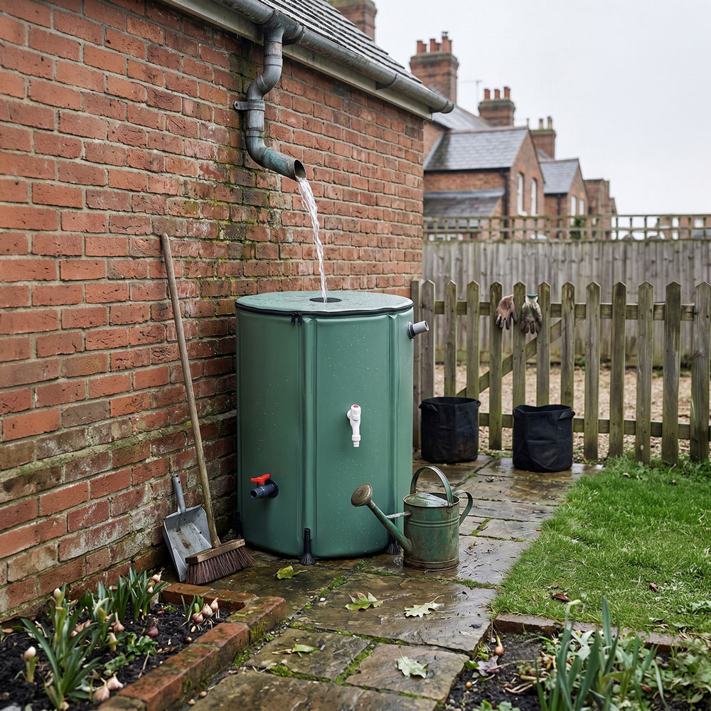 Living and Home 500L Green Collapsible Mesh Filter Rainwater Collection Tank with Side Tap Image 2