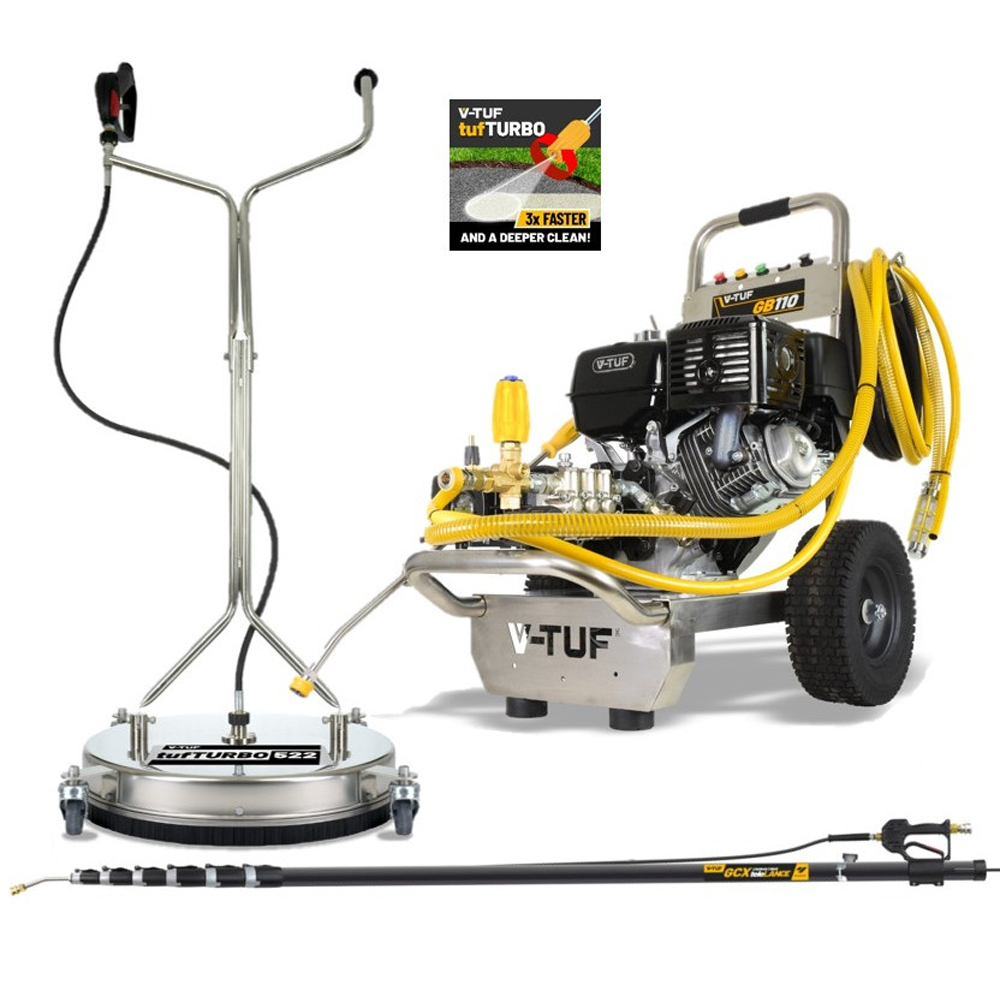 V-TUF GB110 13HP Industrial Gearbox Driven Honda Petrol Pressure Washer 200Bar with Maintenance Kit Image