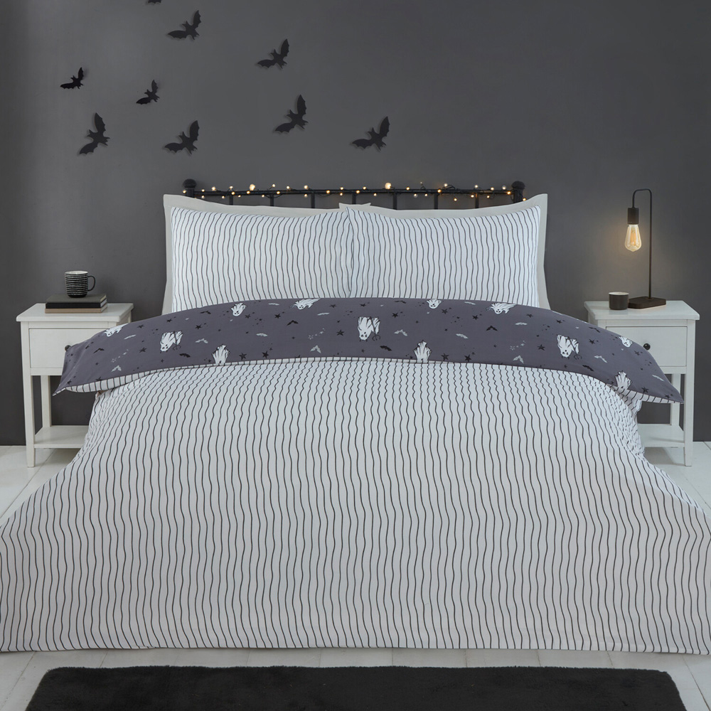 Ghostly Ghouls Duvet Set Grey King Image 2