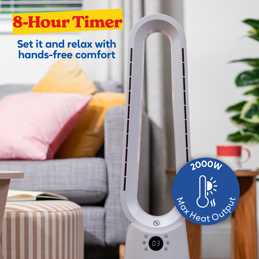 Russell Hobbs RHBHC2030W White Bladeless Heat and Cool Fan with Remote Image 7