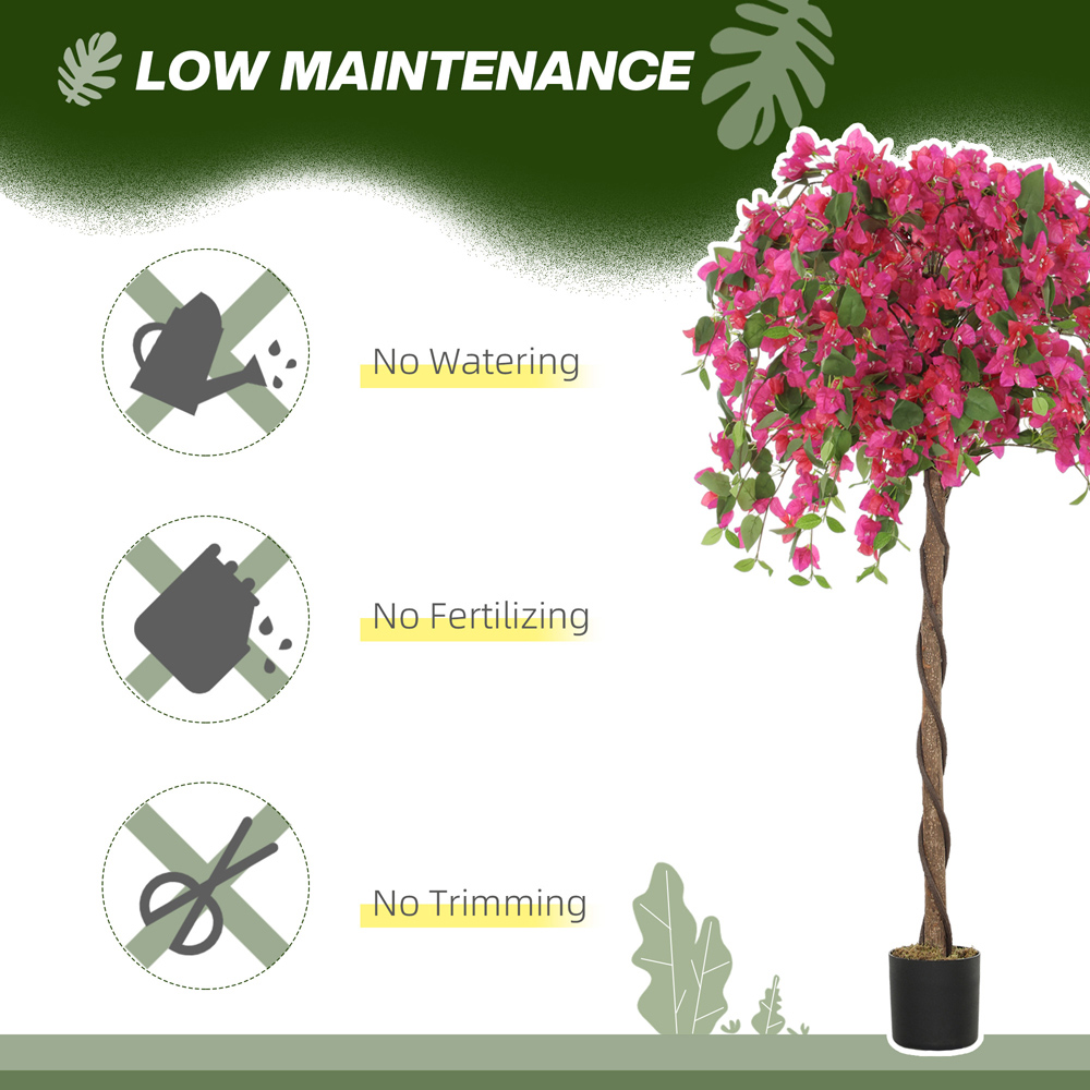 Portland Purple and Red Murraya Flower Artificial Plant in Pot 2 Pack Image 6