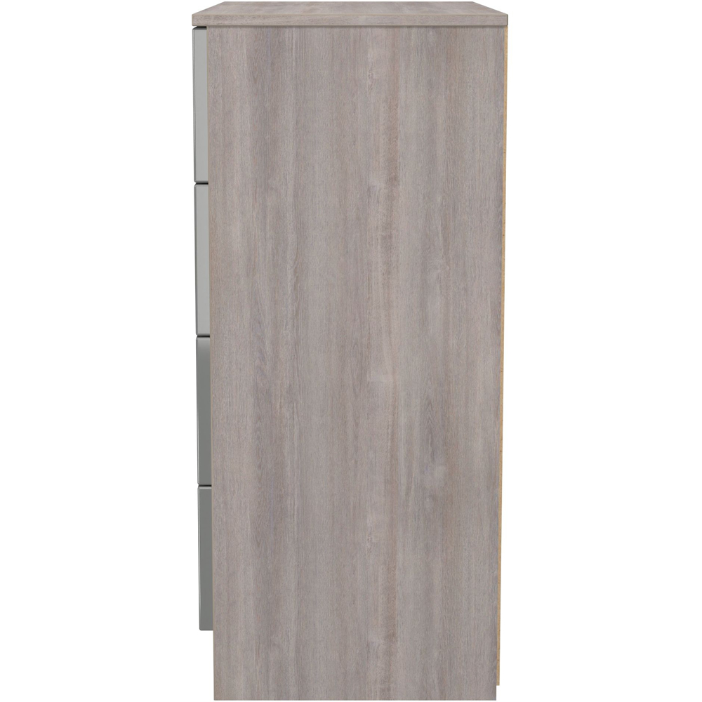 Crowndale Milan 4 Drawer Grey Gloss and Grey Oak Chest of Drawers Ready Assembled Image 3