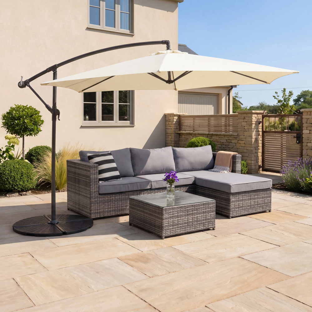 Charles Bentley 4 Seater Grey Corner Sofa Lounge Set Image 9