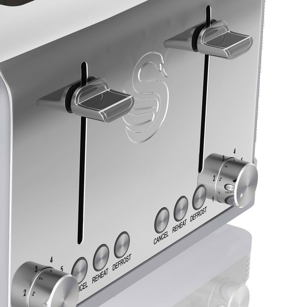 Swan Retro EEJB211 Grey Coffee Machine with 4 Slice Toaster and 1.5L Kettle Set Image 4