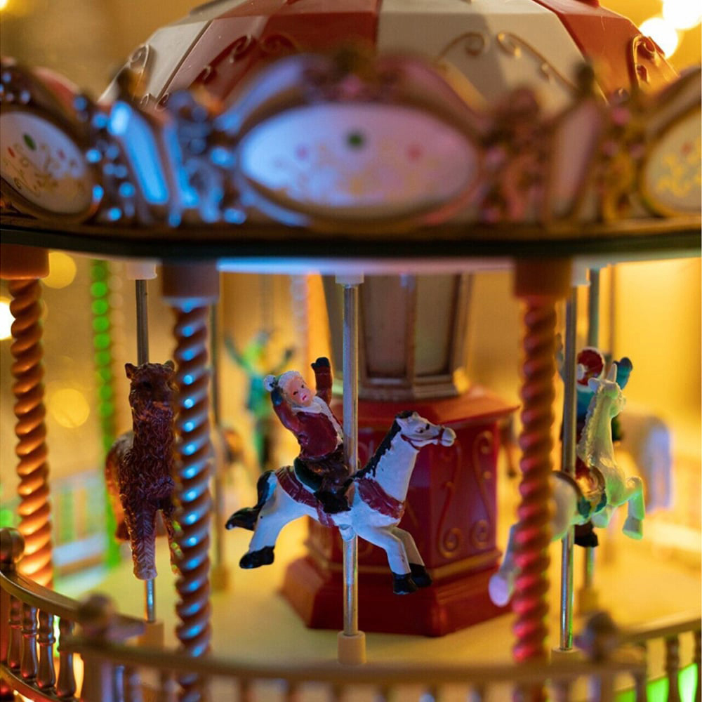 Marco Paul LED Christmas Carousel Decoration Ornament with Music Image 4