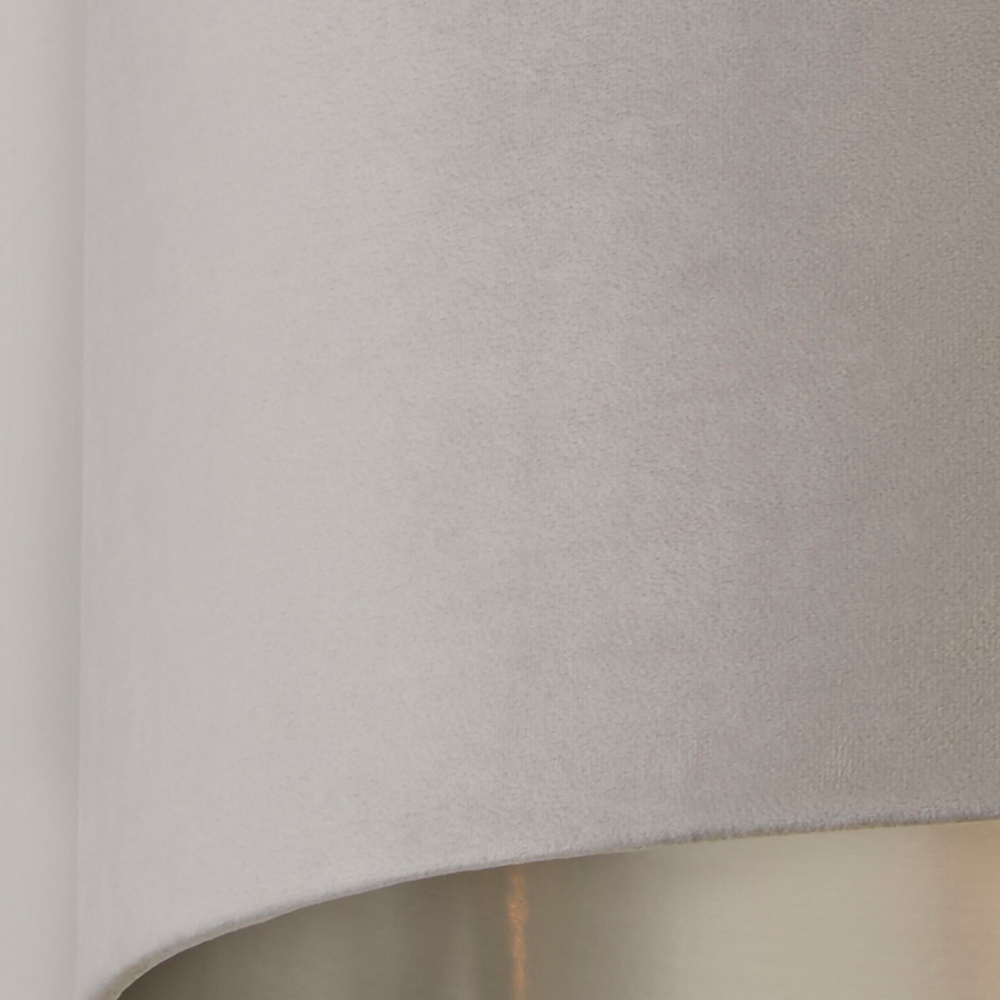 Lighting Collection Light Grey Silver Inner Velvet Drum Shade 35cm Image 4