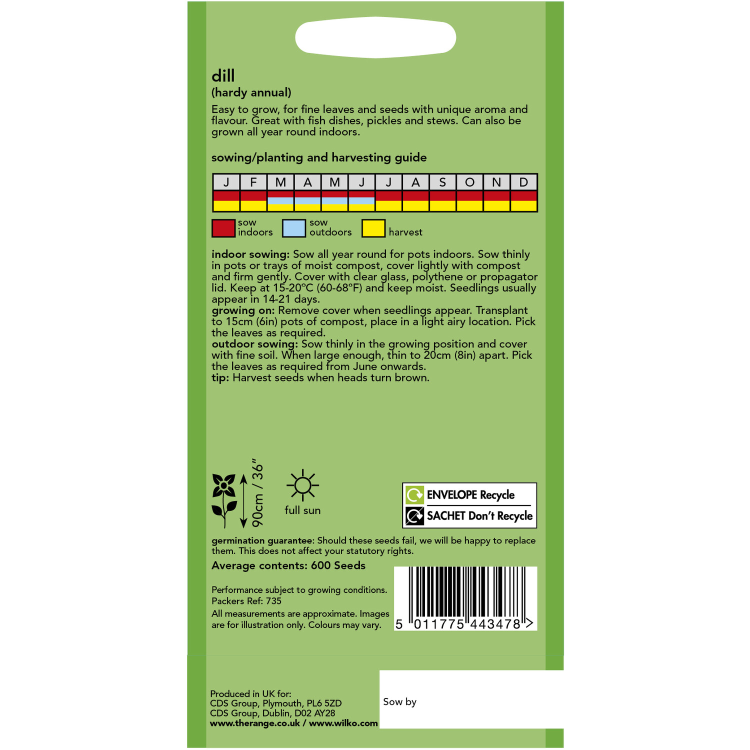 Wilko Dill Herb Seeds Image 2