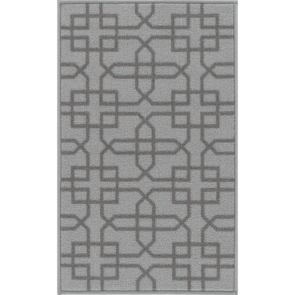 Desire Rugs Havana Silver Cubed Trellis Anti Slip Door Mat 60 x 40cm Image 1