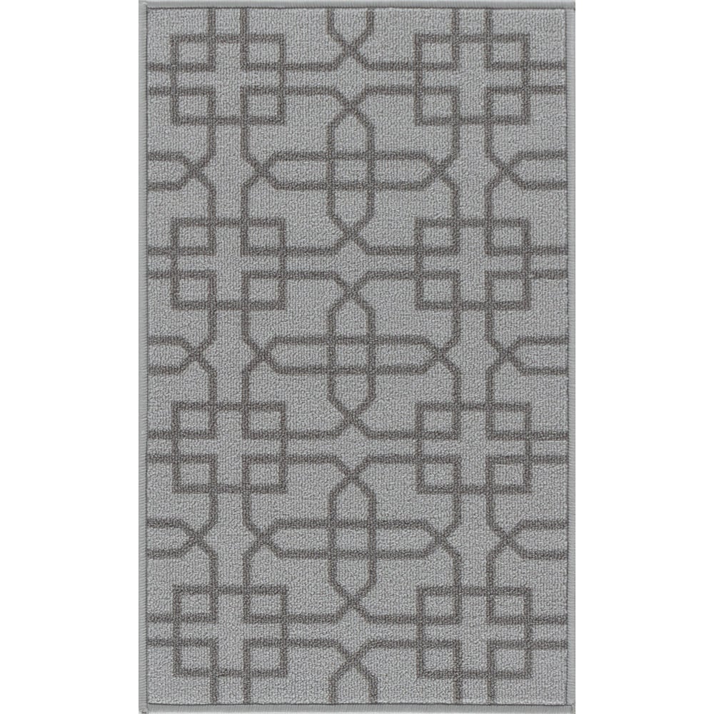 Desire Rugs Havana Silver Cubed Trellis Anti Slip Door Mat 80 x 50cm Image 1