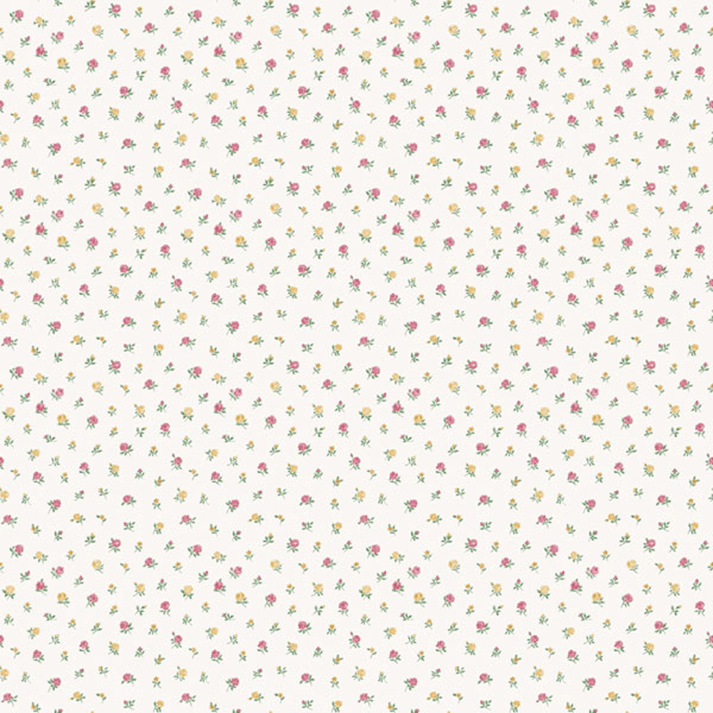 Galerie Country Cottage Floral Blooms Red and Yellow Wallpaper Image 1