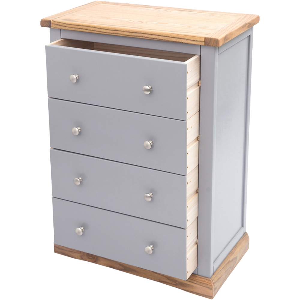 Cabinet Bits Biccari 4 Drawer Dark Grey Chrome Knob Chest of Drawers Image 5