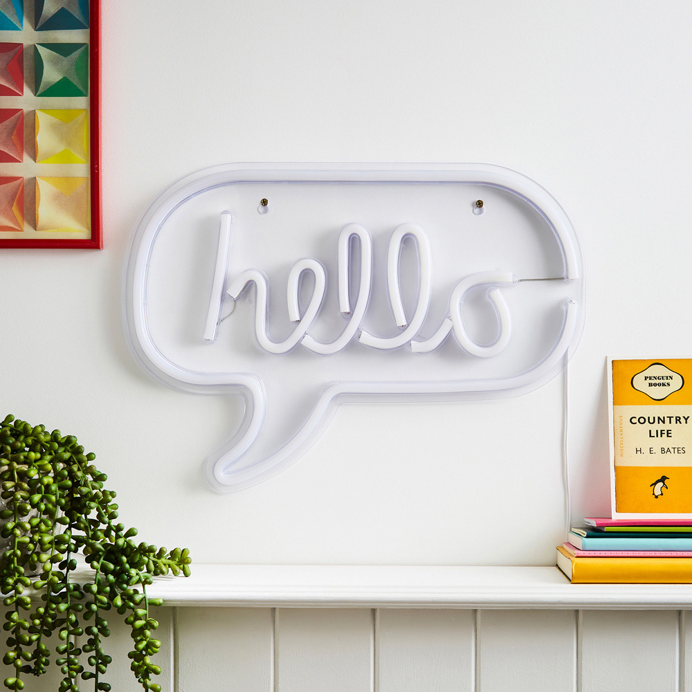 Glow Hello Bubble Light Pink Neon LED Wall Light Image 5