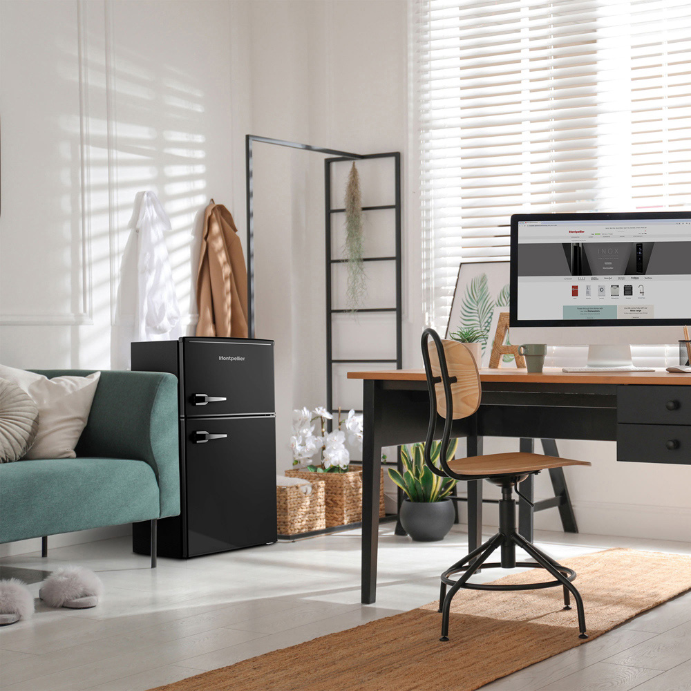 Montpellier MAB2035EK Black Under Counter Retro 84L Fridge Freezer Image 2