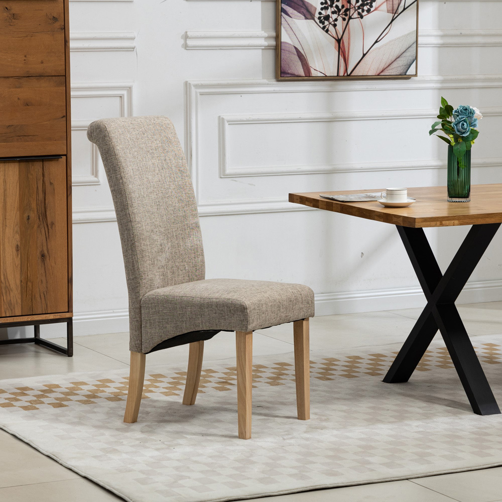 Artemis Home Rimini Set of 2 Brown Fabric Dining Chair Image 3