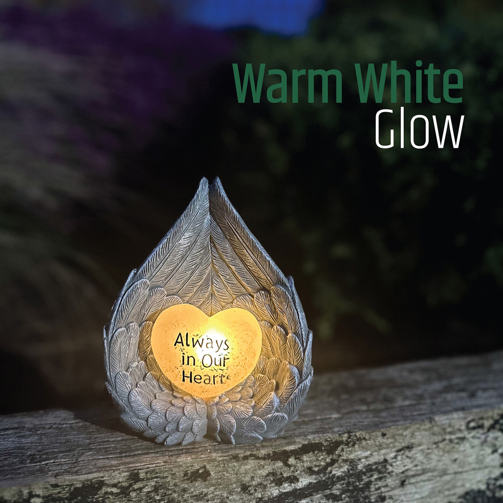 Gardenkraft Angel Wings Heart Solar Light Image 5